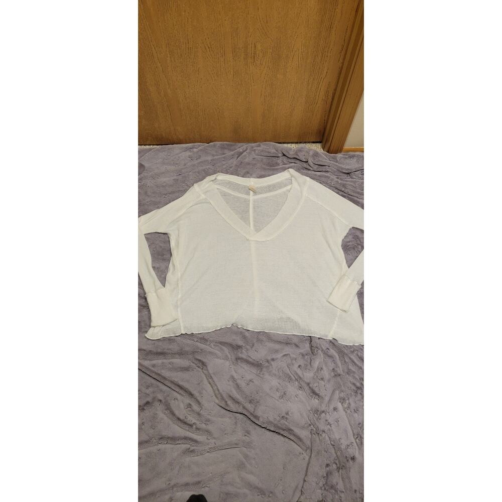 Free People We The Free Women's Thermal Waffle Knit TopLarge White